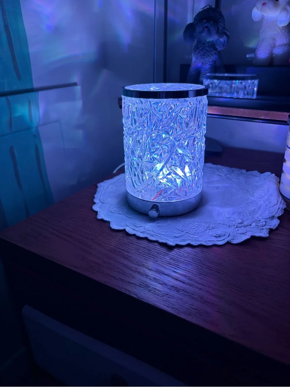Textured Chrome Night Light- Clear